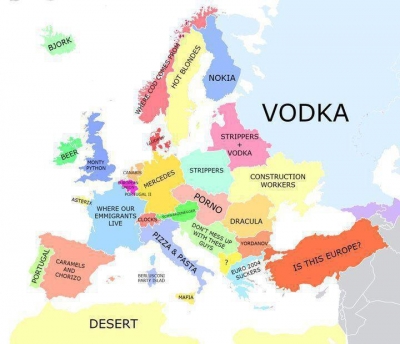 Mapa Evropy | Vtipné obrázky - obrázky.vysmátej.cz