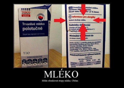 Pozor může obsahovat mléko ! | Vtipné obrázky - obrázky.vysmátej.cz